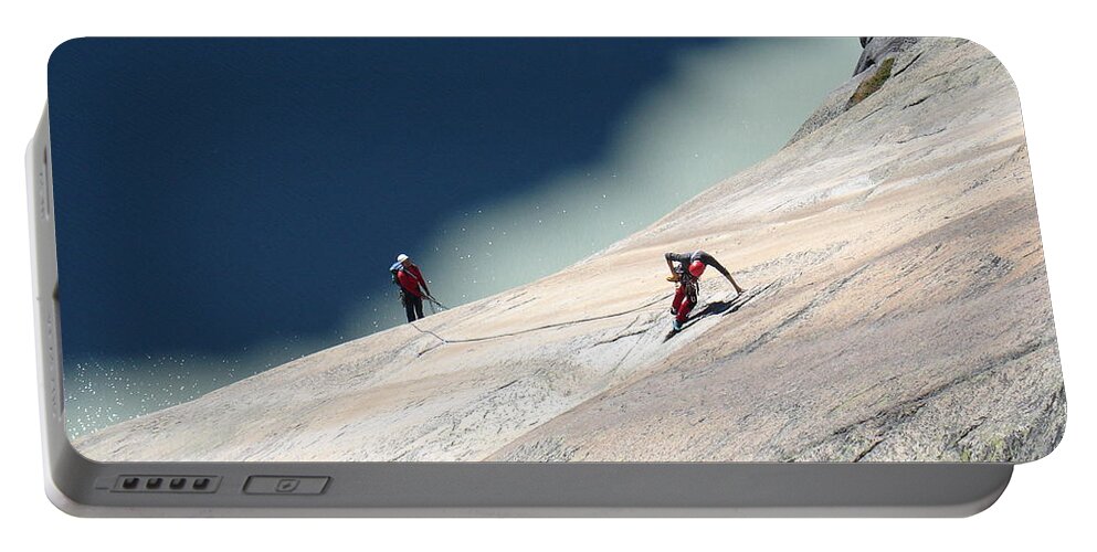Climber Portable Battery Charger featuring the photograph Getting higher by Olivier Steiner