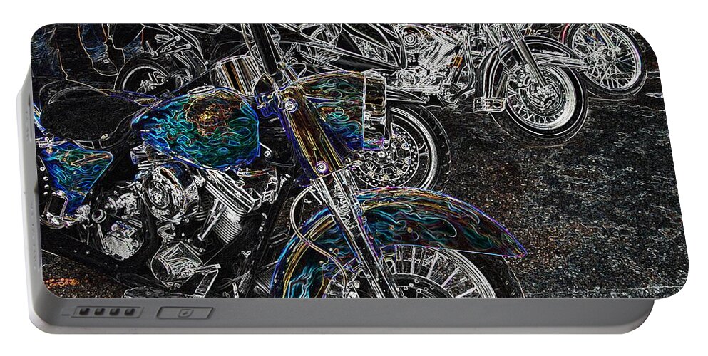 Motorcycle Portable Battery Charger featuring the photograph Ghost Rider by Anthony Wilkening