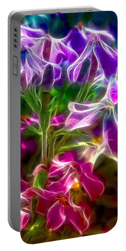 Flowers Portable Battery Charger featuring the photograph Ghosting Blooms by Bill and Linda Tiepelman