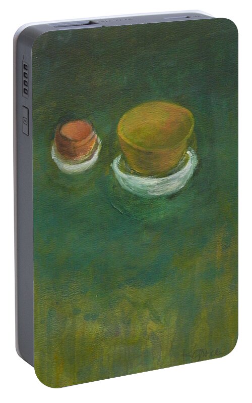 Still Life Portable Battery Charger featuring the painting Ginger Pot by Kathleen Grace