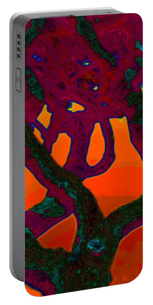 Red Portable Battery Charger featuring the photograph Gnarly Red Tree by Diana Haronis