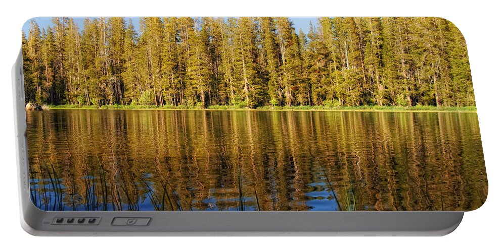 Forest Portable Battery Charger featuring the photograph Golden Days by Donna Blackhall