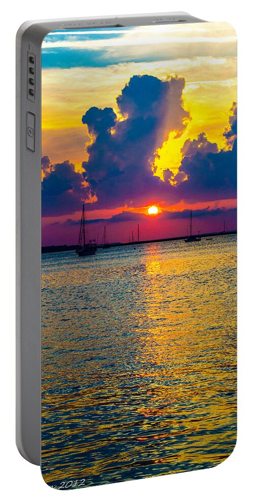 Golden Portable Battery Charger featuring the photograph Golden Waters by Shannon Harrington