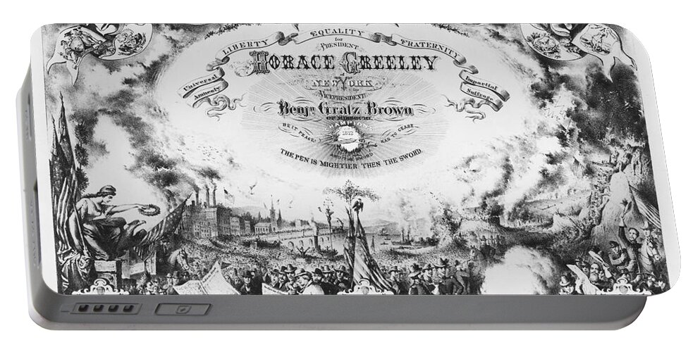 1872 Portable Battery Charger featuring the photograph Greeley: Election Of 1872 by Granger