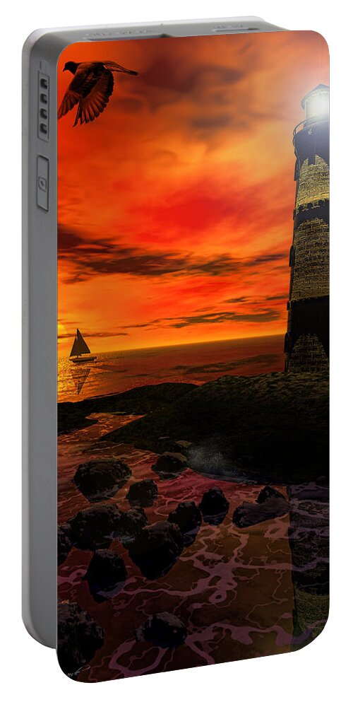 Lighthouse Portable Battery Charger featuring the photograph Guiding Light - Lighthouse Art by Lourry Legarde