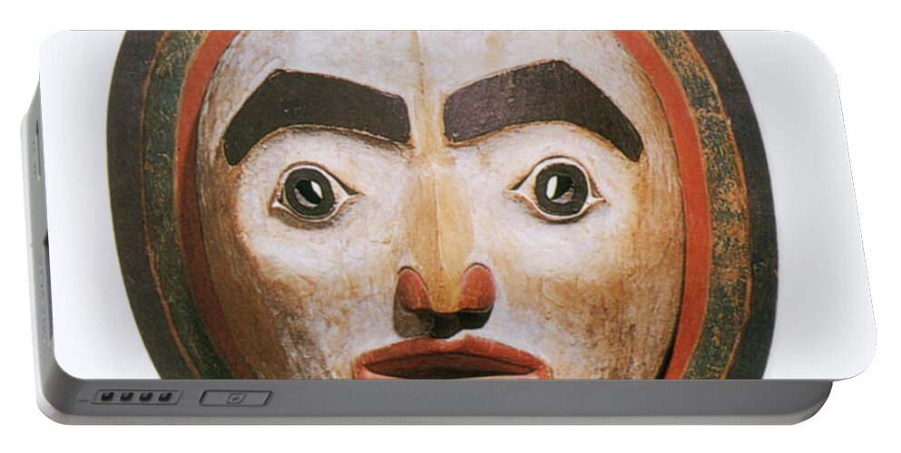 History Portable Battery Charger featuring the photograph Haida Moon Mask by Photo Researchers