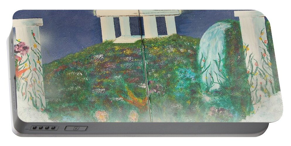 Heaven Portable Battery Charger featuring the painting Heavens Gate by Cynthia Morgan