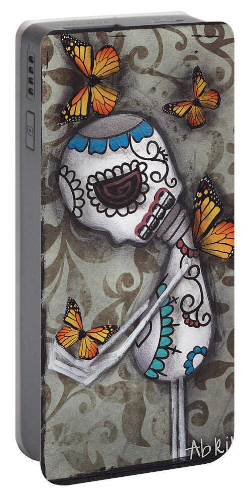Hello Friend By Abril Andrade Griffith Portable Battery Charger featuring the painting Hello Friend by Abril Andrade