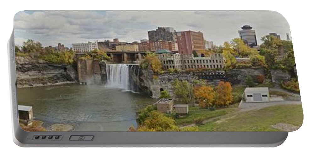 Landscape Portable Battery Charger featuring the photograph High Falls Panorama by William Norton