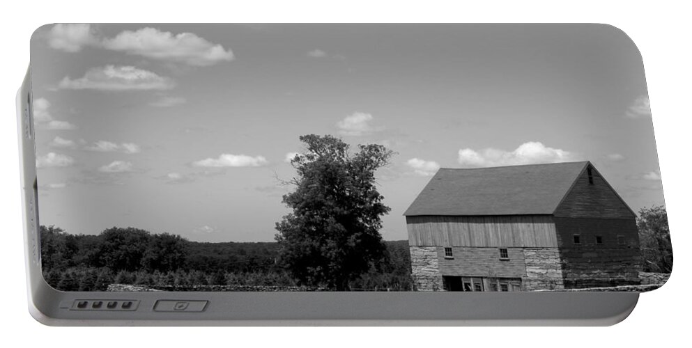 Stone Walls Portable Battery Charger featuring the photograph Historical Black And White by Kim Galluzzo