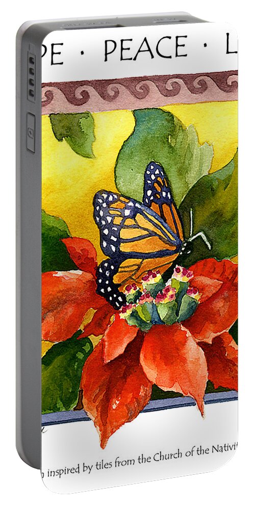 Hope Painting Portable Battery Charger featuring the painting Hope Peace Love by Anne Gifford
