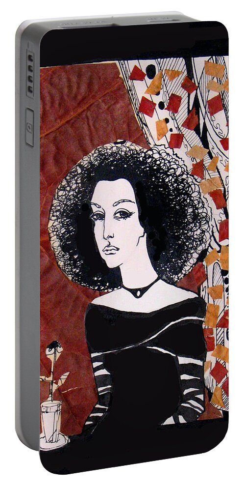 Woman Portable Battery Charger featuring the painting In a proud loneliness by Valentina Plishchina