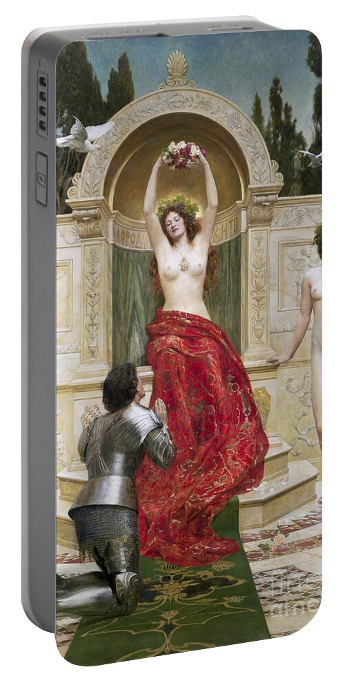 German Legend Portable Battery Charger featuring the painting In the Venusburg by John Collier