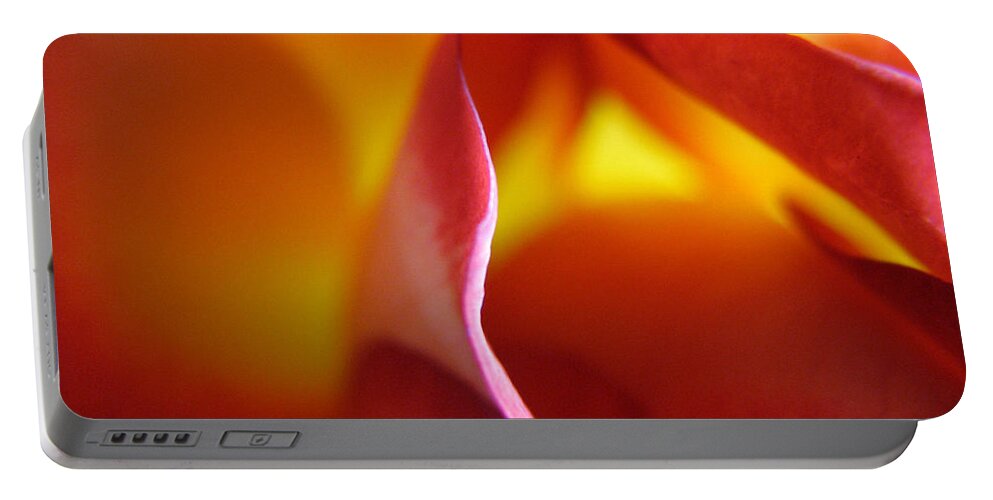 Rose Portable Battery Charger featuring the photograph Inner Flame by Stacey Zimmerman