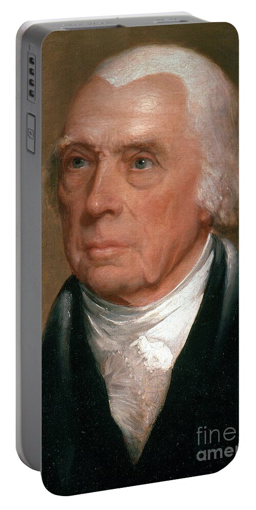 History Portable Battery Charger featuring the photograph James Madison, 4th American President by Photo Researchers