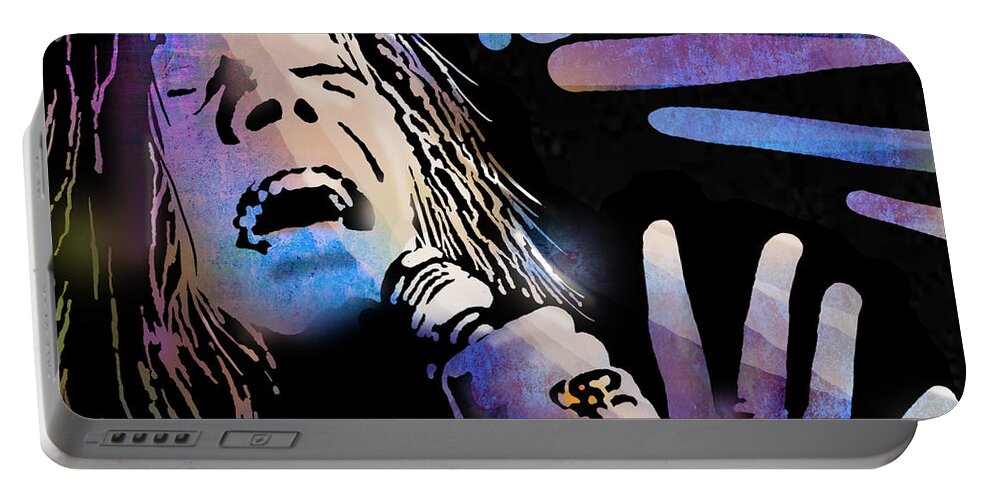 Blues Portable Battery Charger featuring the painting Janis by Paul Sachtleben