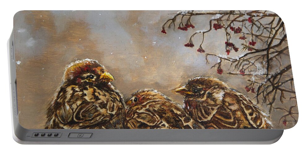 Birds Portable Battery Charger featuring the painting Keeping Company by Portraits By NC