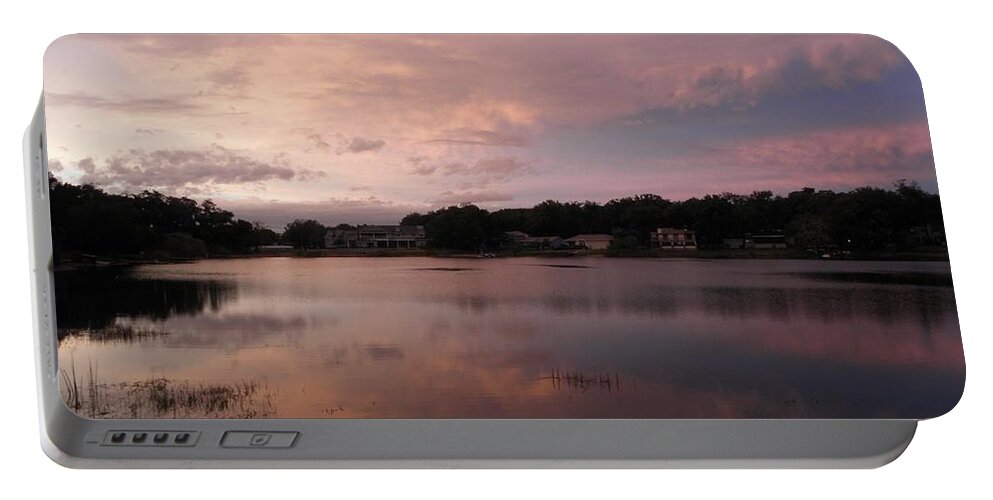 Sunset Portable Battery Charger featuring the photograph Lake Sunset by Kim Galluzzo