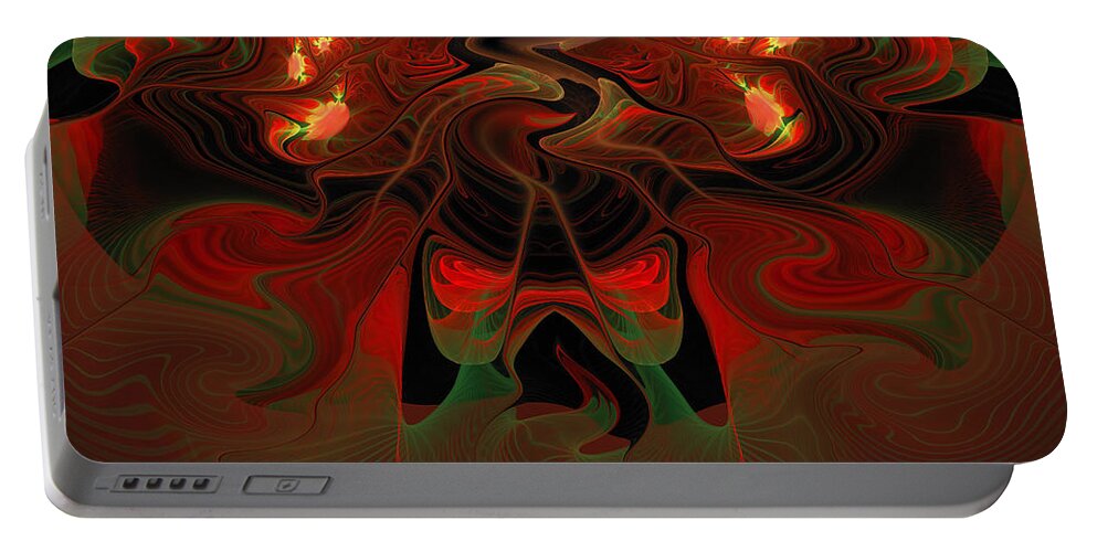 Lava Portable Battery Charger featuring the digital art Red Hot Lava by Georgiana Romanovna