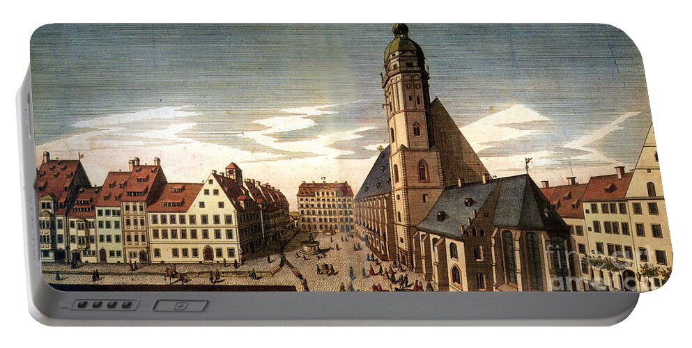 1735 Portable Battery Charger featuring the photograph St. Thomas Church, Leipzig Germany by Granger