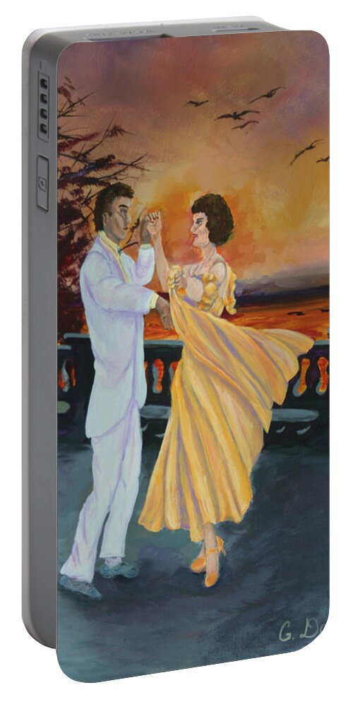 Gail Daley Portable Battery Charger featuring the painting Let's Dance by Gail Daley