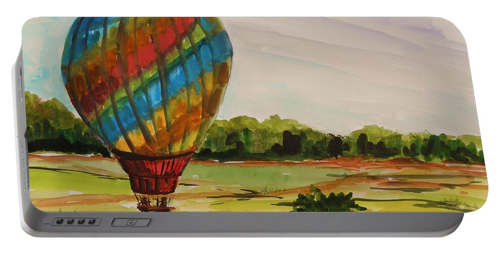 Hot Air Balloon Portable Battery Charger featuring the painting Lift Off by John Williams