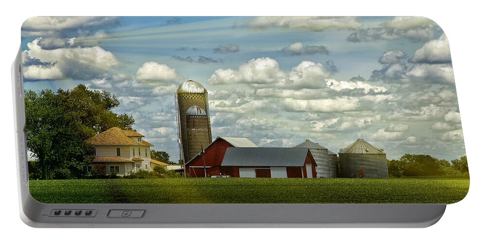 Barn Portable Battery Charger featuring the photograph Light After The Storm by Bill and Linda Tiepelman