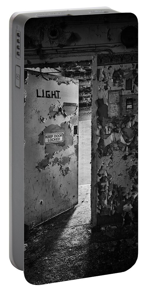 Door Portable Battery Charger featuring the photograph L.i.g.h.t. by Evelina Kremsdorf