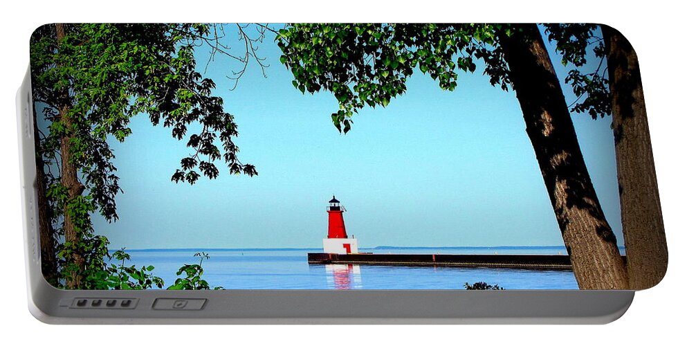 Landscape Photograph Portable Battery Charger featuring the photograph Lighthouse Portrait by Ms Judi