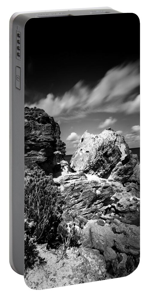 Cloud Portable Battery Charger featuring the photograph Limestone And Clouds by Edward Kreis