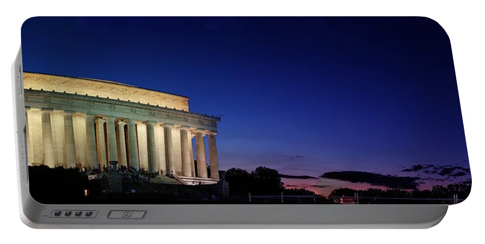 Metro Portable Battery Charger featuring the photograph Lincoln Memorial at Sunset by Metro DC Photography