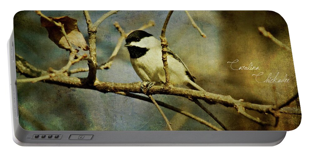 Chickadee Portable Battery Charger featuring the photograph Little Chickadee by Lana Trussell