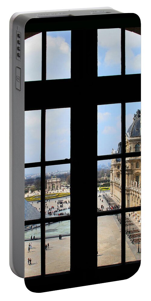 Louvre Portable Battery Charger featuring the photograph Louvre Window by Diana Haronis