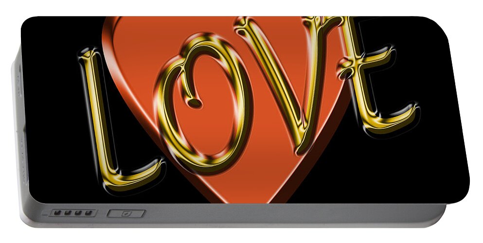 Love Portable Battery Charger featuring the digital art Love in Gold and Copper by Andrew Fare