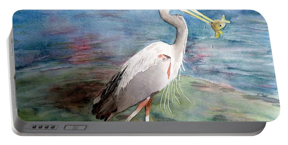 Great Portable Battery Charger featuring the painting Lunchtime Watercolour by Laurel Best