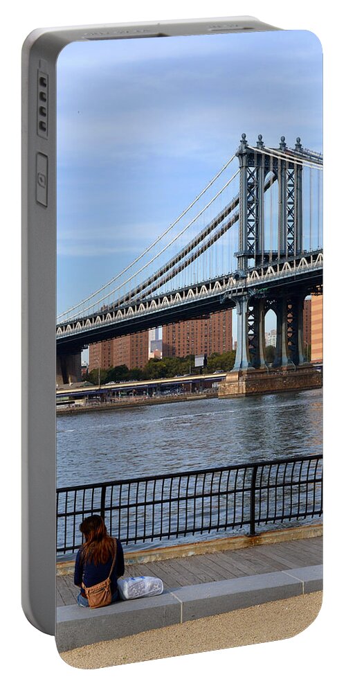 Manhattan Portable Battery Charger featuring the photograph Manhattan Bridge2 by Zawhaus Photography