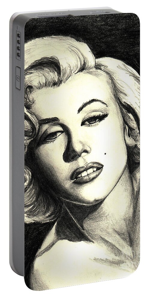 Marilyn Portable Battery Charger featuring the painting Marilyn Monroe by Debbie DeWitt