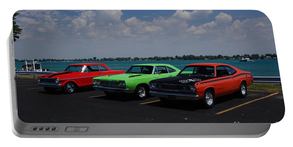 Cars Portable Battery Charger featuring the photograph Marine City Car Show by Grace Grogan