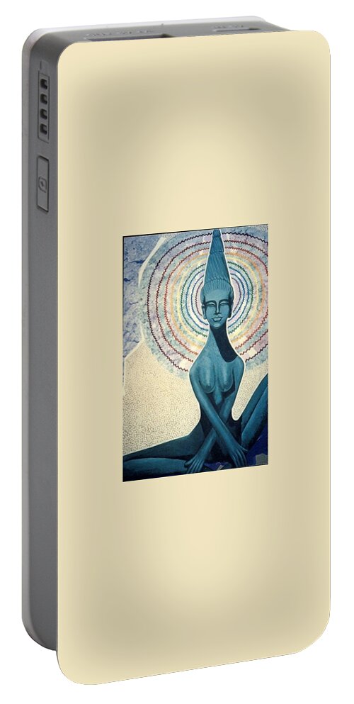 Meditation Portable Battery Charger featuring the painting Meditation by Richard Laeton