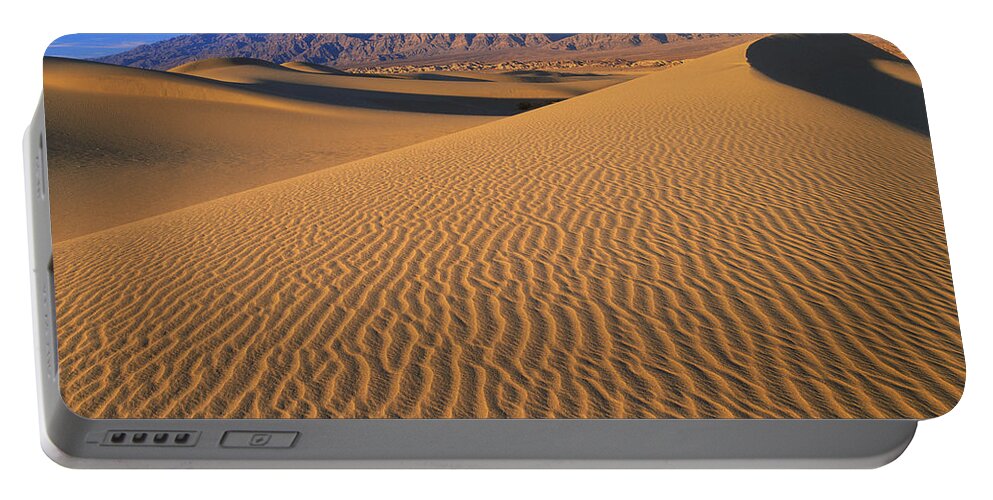 00173158 Portable Battery Charger featuring the photograph Mesquite Flat Sand Dunes Death Valley by Tim Fitzharris