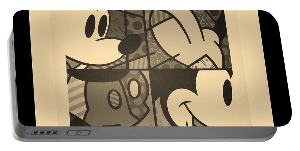 Mickey Mouse Portable Battery Charger featuring the photograph MICKEY in SEPIA by Rob Hans