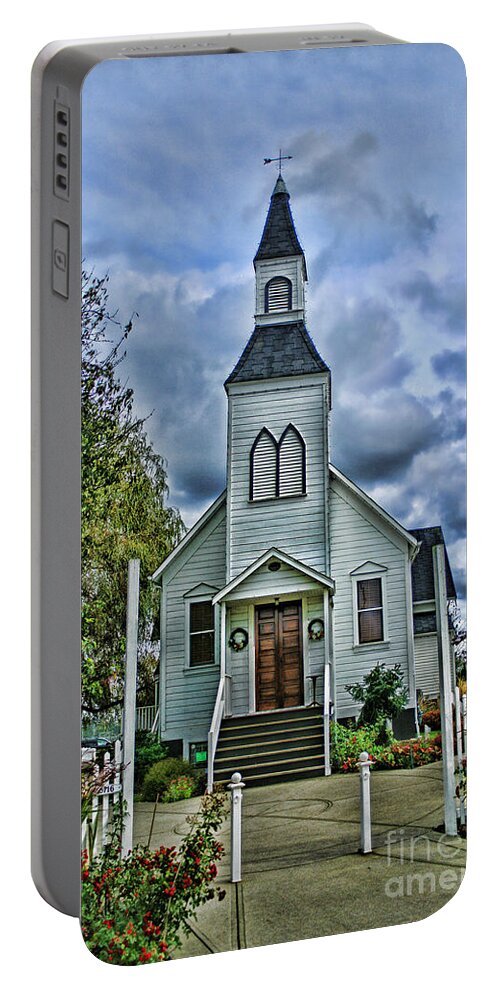 Churches Portable Battery Charger featuring the photograph Milner Church HDR by Randy Harris