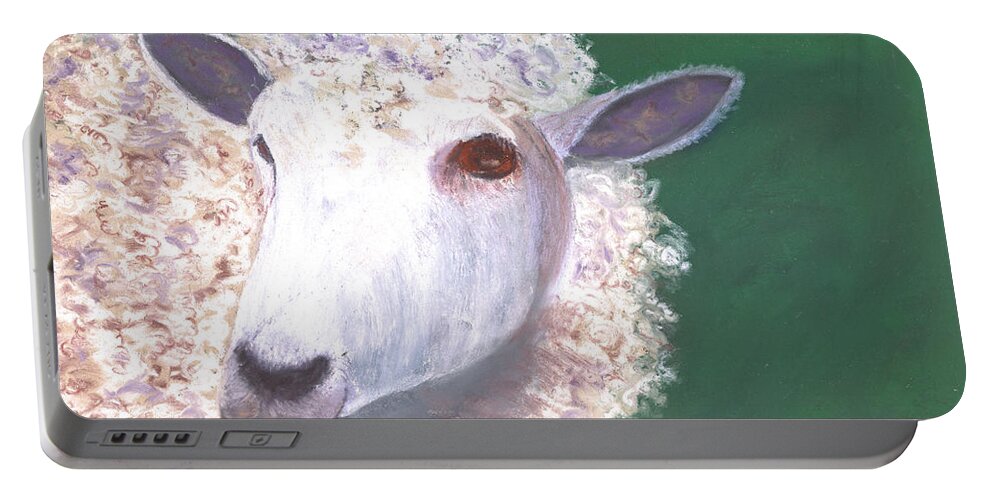 Sheep Portable Battery Charger featuring the pastel Miss Dolly by Ginny Neece