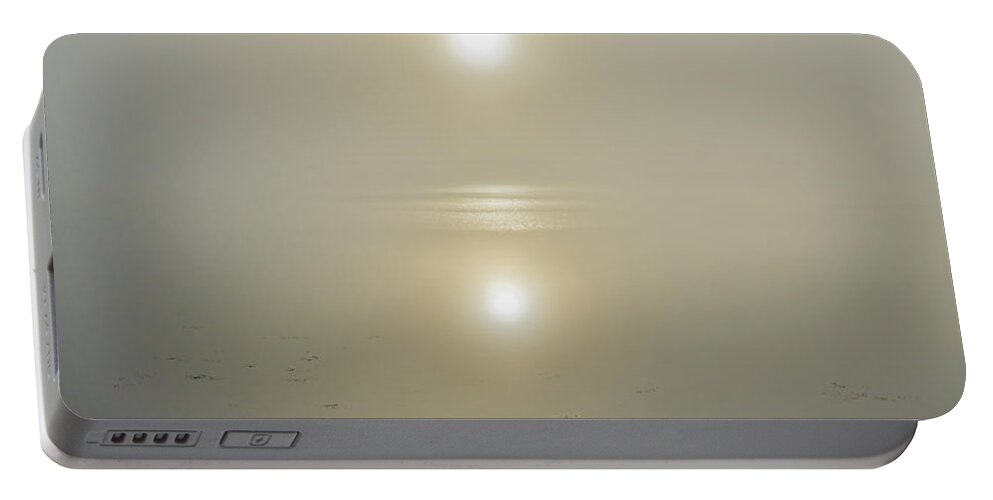 Argyll And Bute Portable Battery Charger featuring the photograph Misty sunrise on the loch by Gary Eason