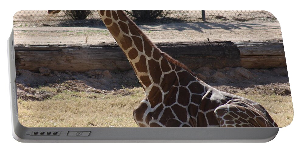 Giraffe Portable Battery Charger featuring the photograph Mommy taking a break by Kim Galluzzo
