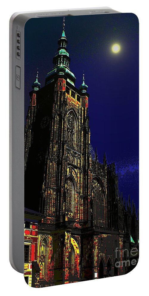 Prague Portable Battery Charger featuring the photograph Moonlight 2 by Arturas Slapsys