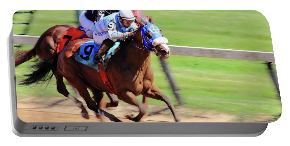 Thorougbred Race Horse Portable Battery Charger featuring the photograph 'My Gal Sunday' on Wednesday by PJQandFriends Photography