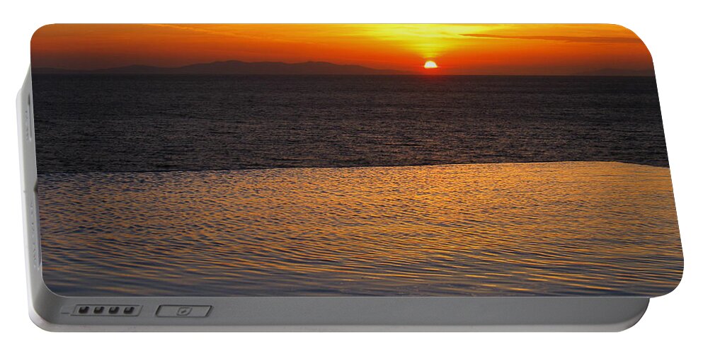 Mykonos Portable Battery Charger featuring the photograph Mykonos Sunset by Leslie Leda
