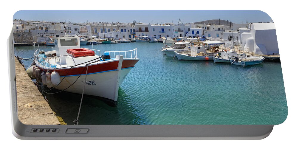 Naoussa Portable Battery Charger featuring the photograph Naoussa - Paros by Joana Kruse