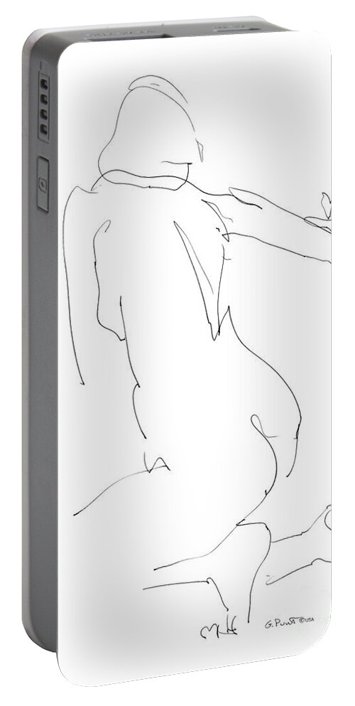 Females Portable Battery Charger featuring the drawing Nude Female Drawings 8 by Gordon Punt